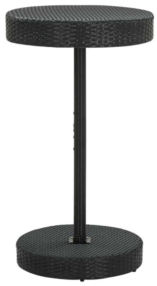 fekete polyrattan kerti asztal 60,5 x 106 cm