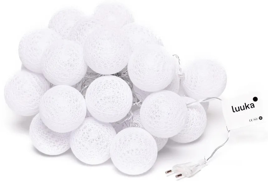Fehér LED fényfüzér, 15 gömbbel - Bonami Essentials