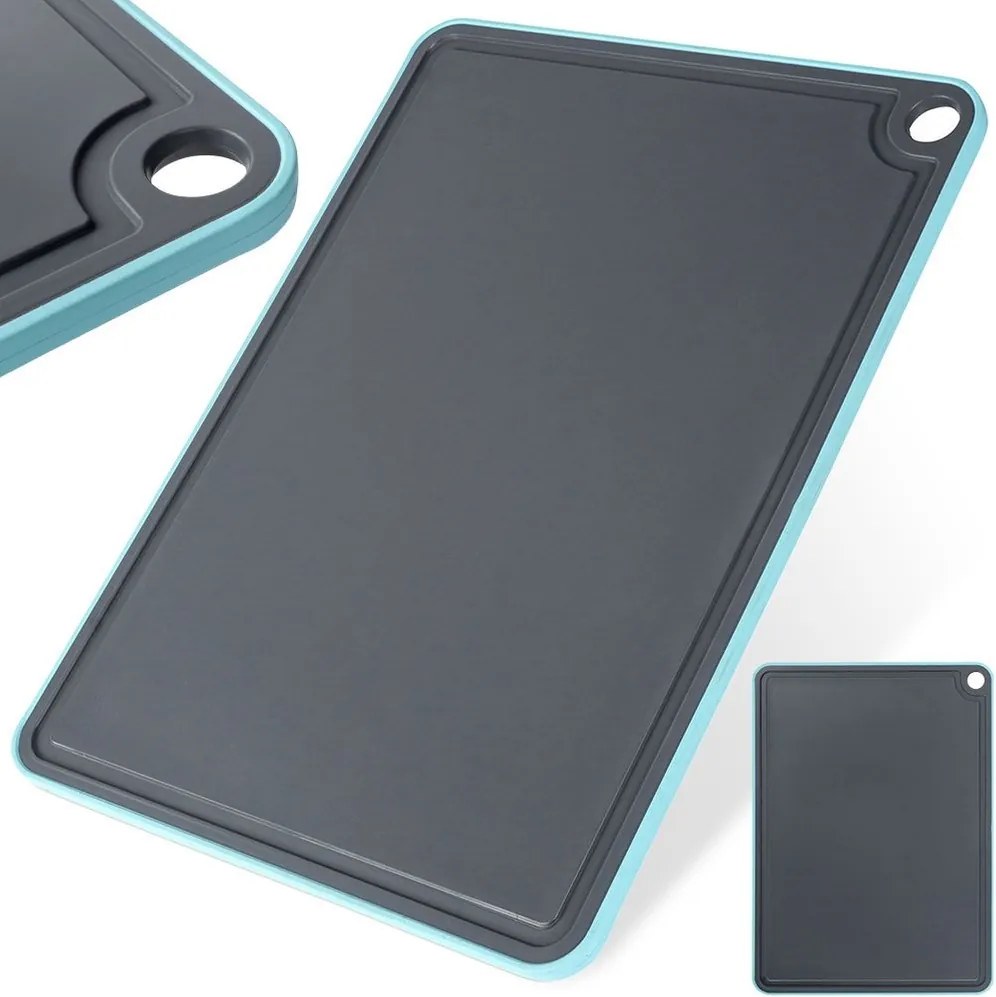 Konyhai vágódeszka Élelmiszerek Műanyag Szürke 35,5x26cm