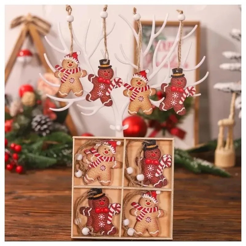 Karácsonyi fa díszek készlete GINGERBREAD, 12 db