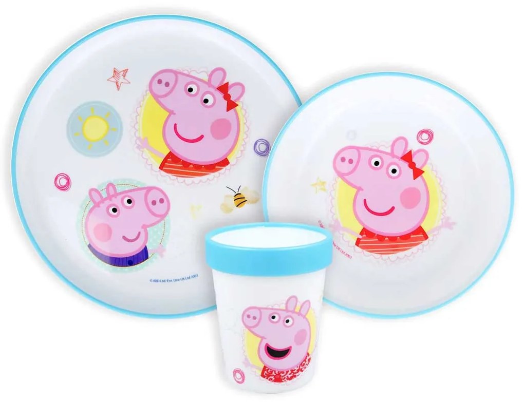Peppa malac Core csúszásmentes étkészlet, micro műanyag szett