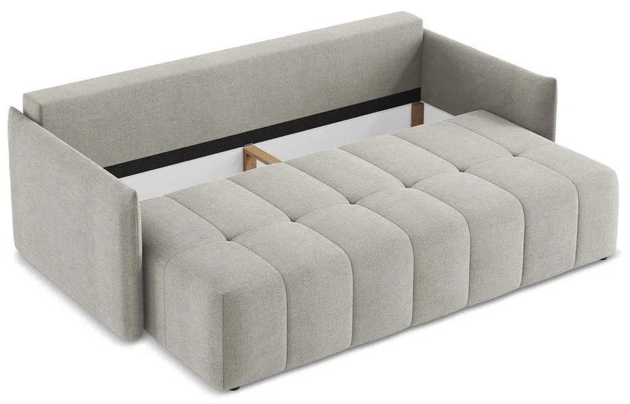 Világosszürke kinyitható-tárolóhelyes kanapé 225 cm Moku – Makamii