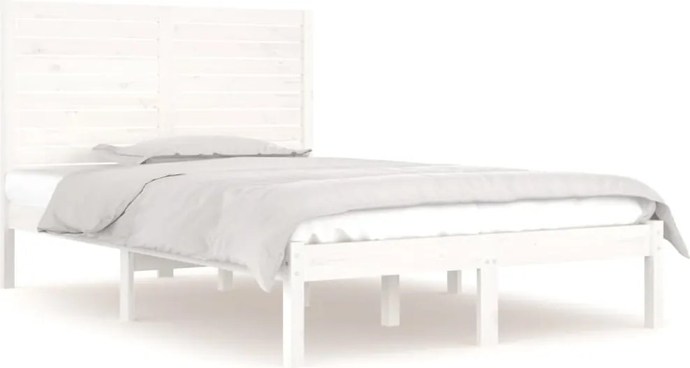 vidaXL Small Double fehér tömör fa ágykeret 120 x 190 cm