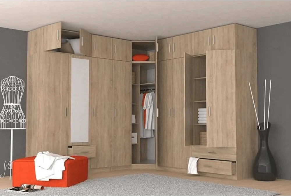 Szekrény, laminált DTD, tölgy sonoma, INVITA TYP 4