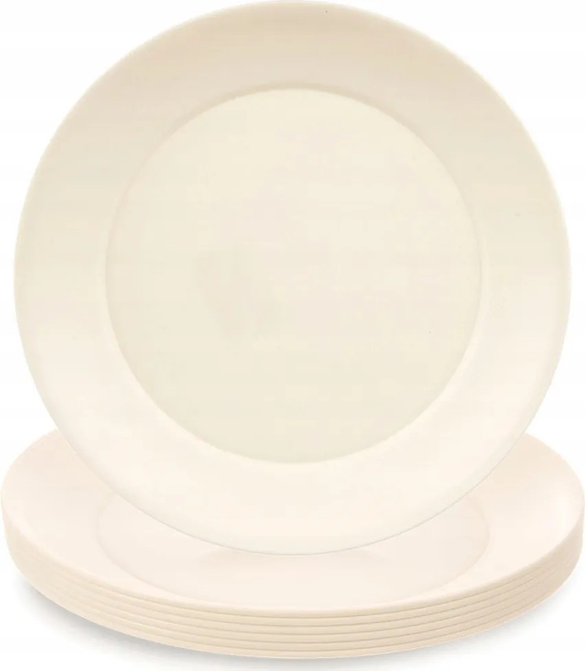 Desszert Tányérok Műanyag Krémszínű Sekély Szett 6 Db-os