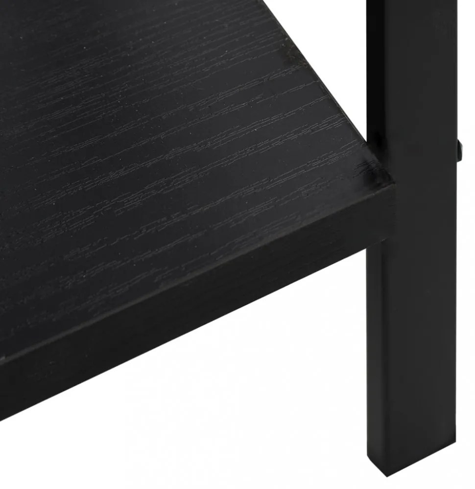 4 szintes fekete szerelt fa könyvespolc 60 x 27,6 x 124,5 cm