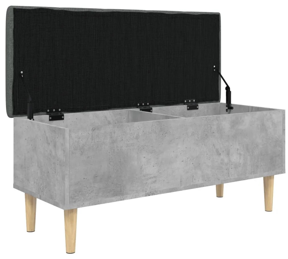 betonszürke szerelt fa tárolópad 102x42x46 cm