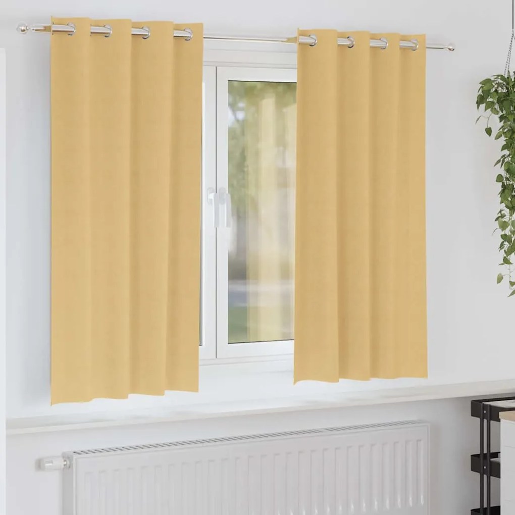 Függönyök függönyökkel 2 pcs Bézs 175x140cm Poliészter