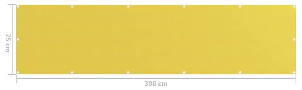 Sárga HDPE erkélytakaró 75 x 300 cm