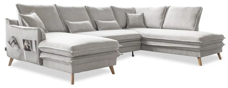 Bézs kinyitható sarokkanapé (jobb oldali-U alakú) Charming Charlie – Miuform