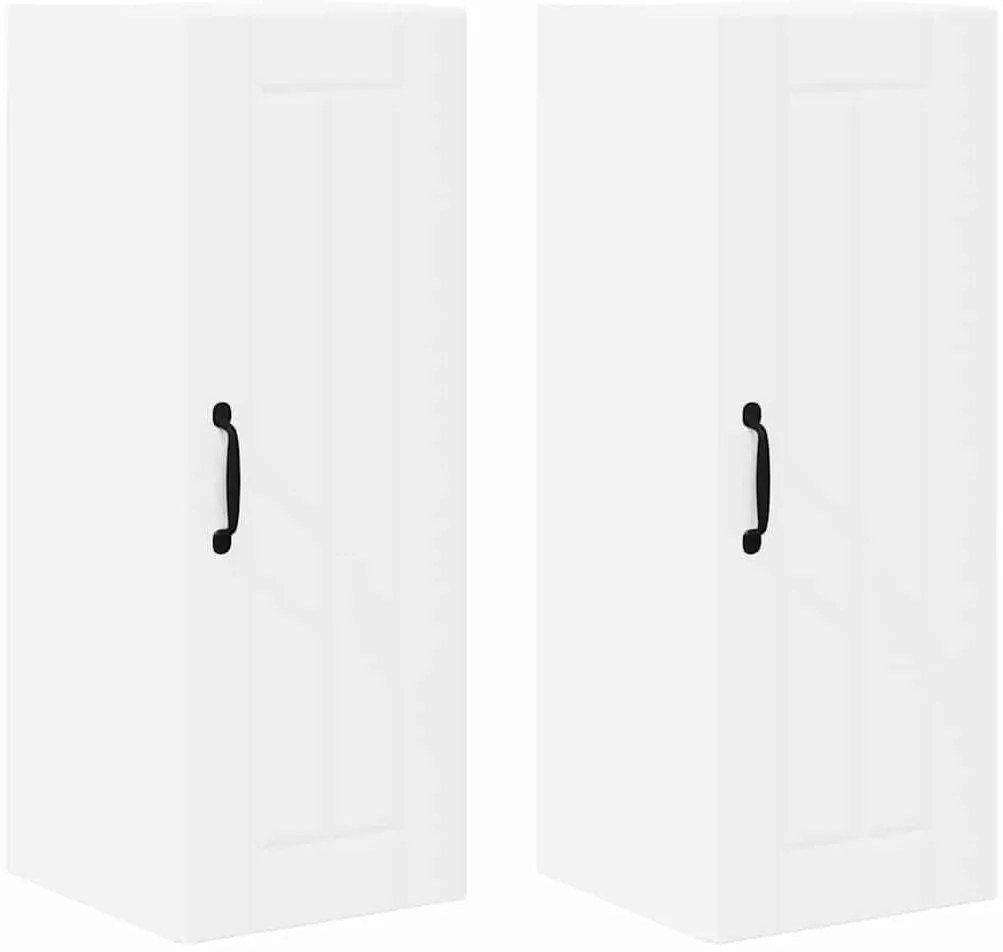 Fali konyhaszekrény 2 pcs Fehér 30 x 31 x 80 cm Faanyag
