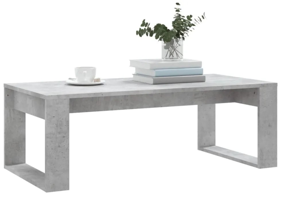 betonszürke szerelt fa dohányzóasztal 102x50x35 cm