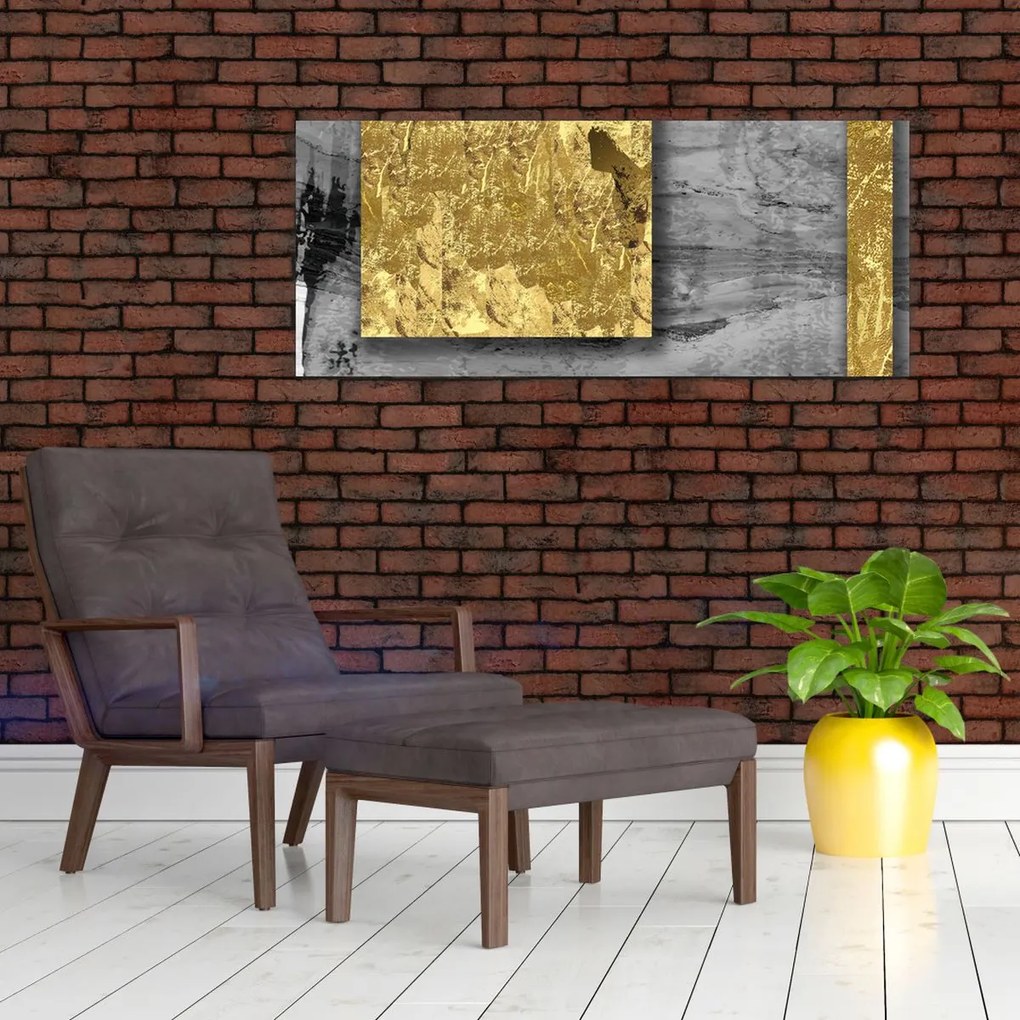 Kép - Arany négyzetek N⁰2 (120x50 cm)