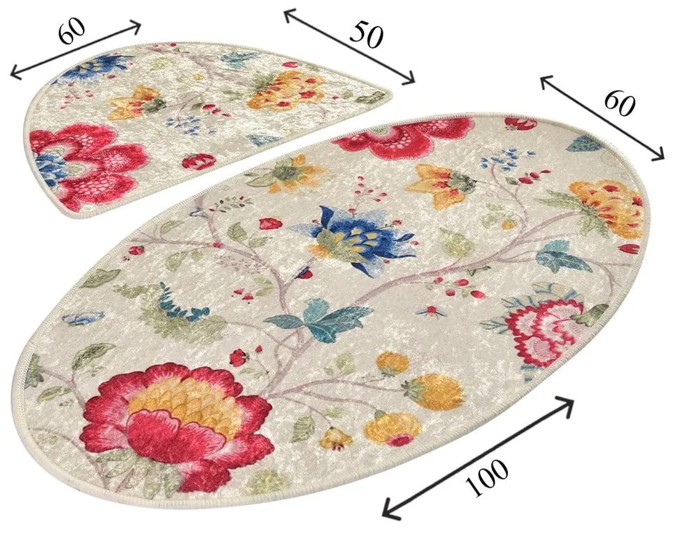 Világosbarna fürdőszobai kilépő szett 2 db-os 60x100 cm Arya – Foutastic