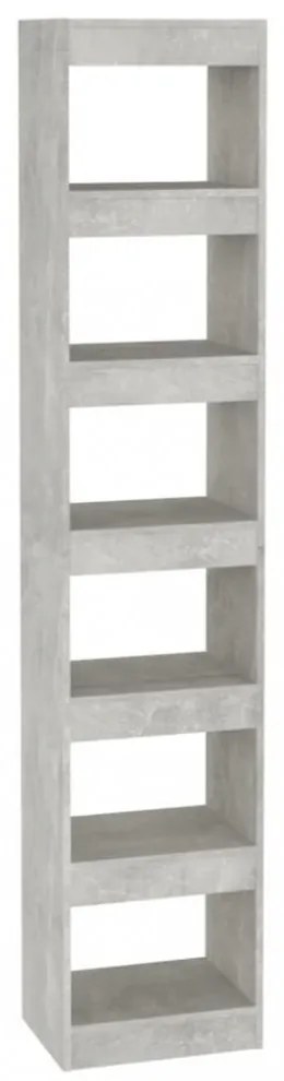 betonszürke térelválasztó könyvszekrény 40 x 30 x 198 cm