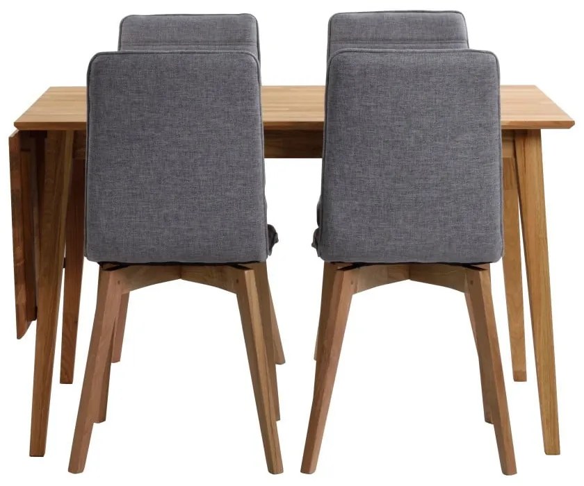 Filippa natúr tölgyfa étkezőasztal lehajtható asztallappal, 120 x 80 cm - Rowico