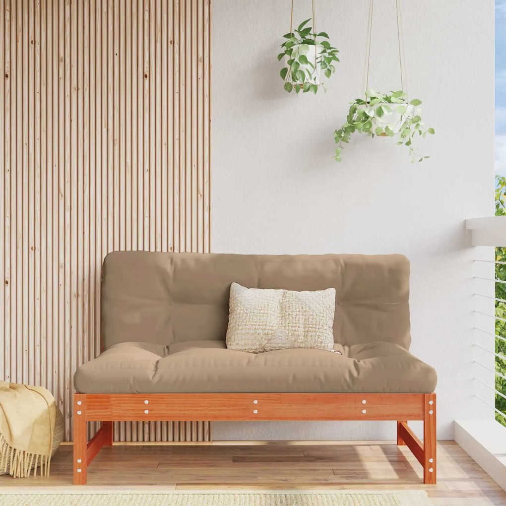 Kerti Középső Kanapé Tömör fenyő Viaszbarna 120 x 84 x 70 cm