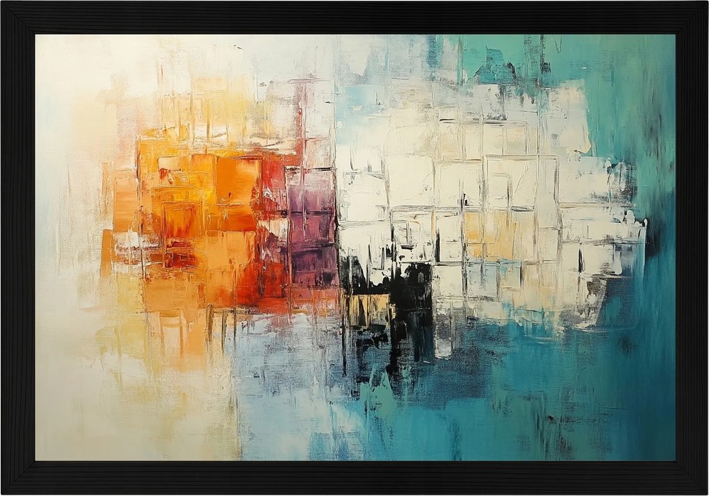 Poszter Keret Fa Színes Absztrakt Geometria Minimalizmus 60x40