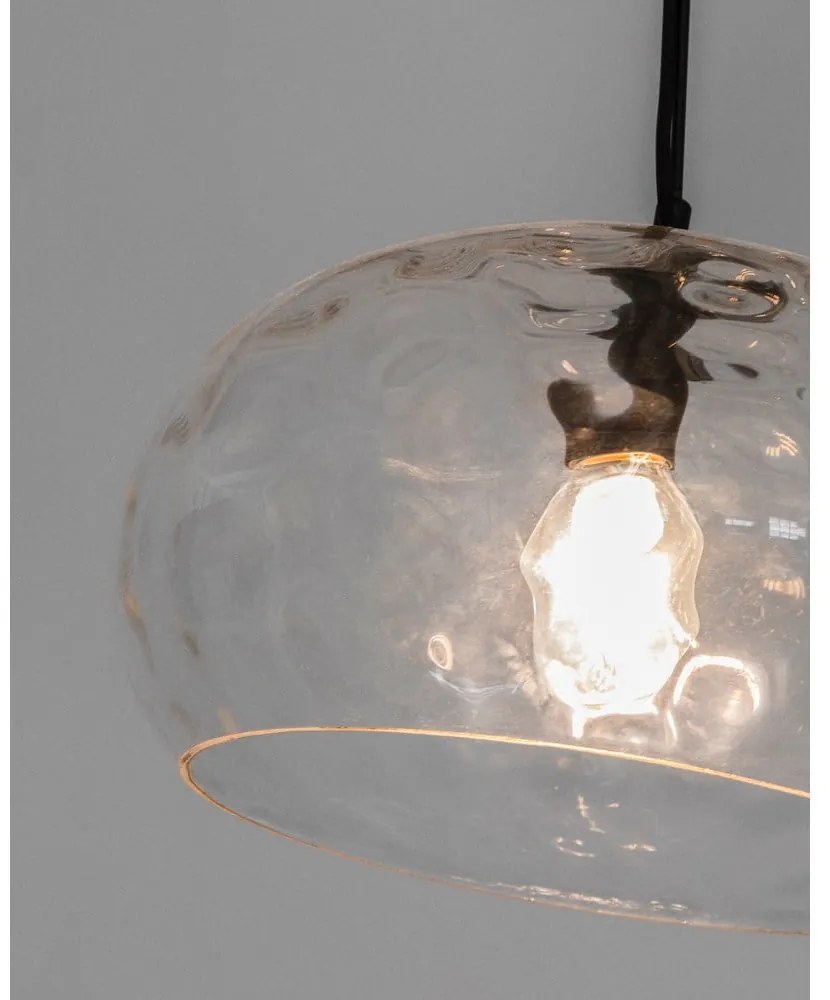 Fekete függőlámpa üveg búrával ø 40 cm Balma – Kave Home