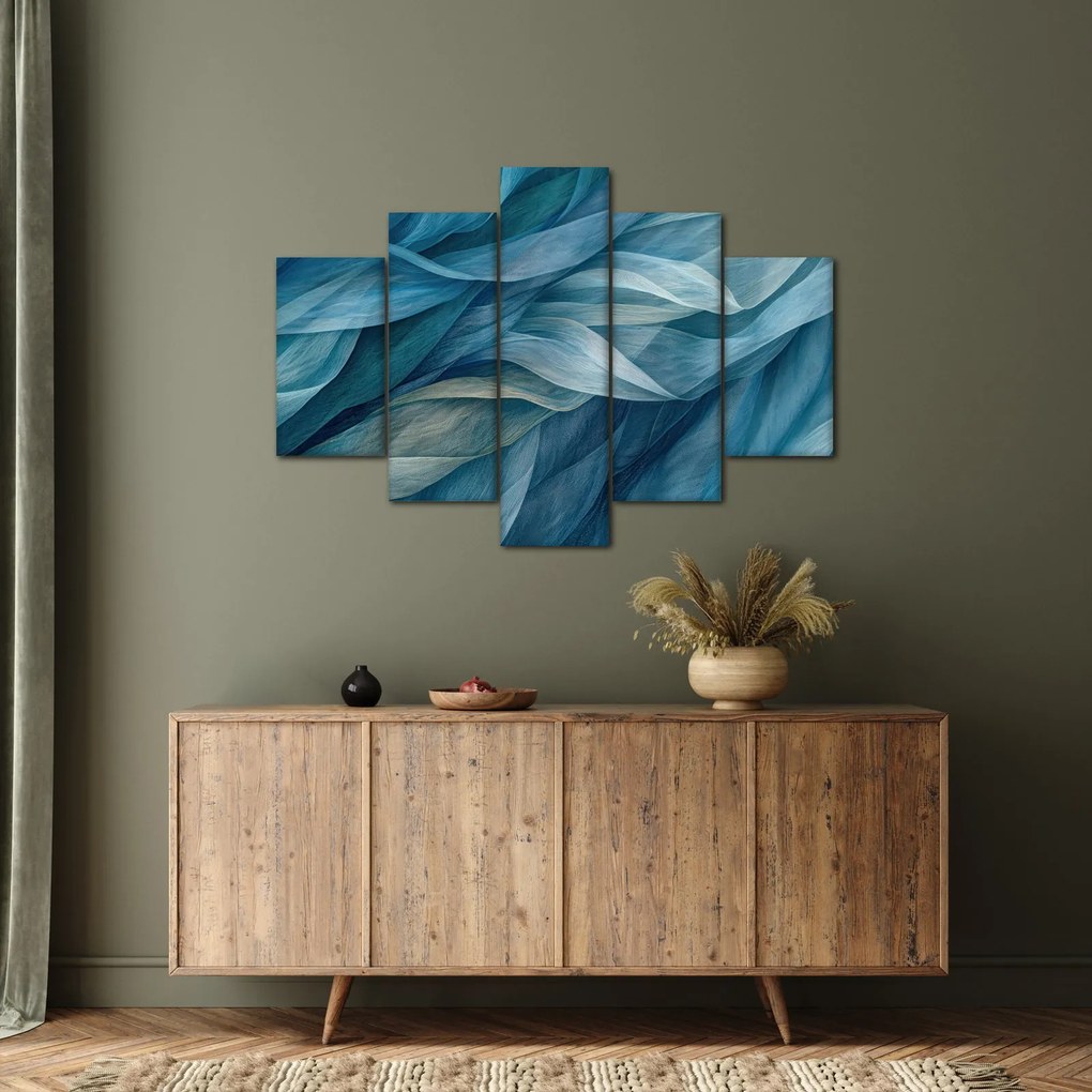 Kép - Kék és fehér fodrok (150x105 cm)
