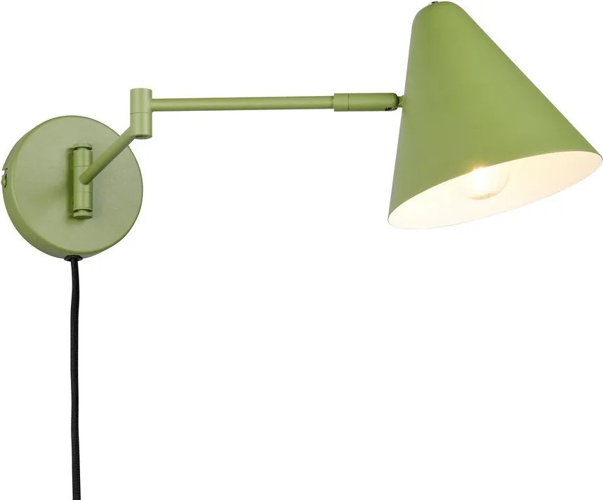 Zöld konnektorhoz csatlakoztatható fali lámpa hajlítható szerkezettel ø 15 cm Cosima – Trio