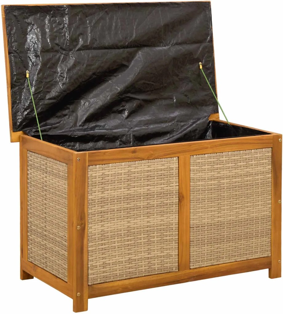 vidaXL Kerti Tároló Doboz 185 L Tömör Akácfa 90 x 50 x 56 cm Bézs
