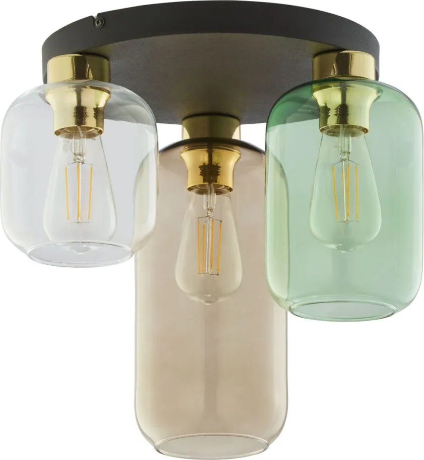 TK LIGHTING 3318 MARCO Glamour Mennyezeti Lámpa Fekete, Átlátszó, Rózsaszín, Zöld, Arany E27 IP20