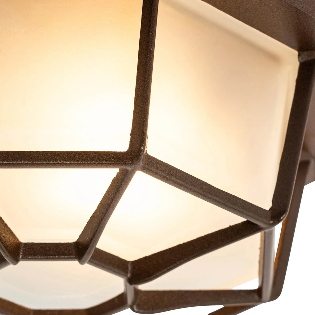 Rusztikus mennyezeti lámpa rozsdabarna 21,3 cm IP44 - Bri