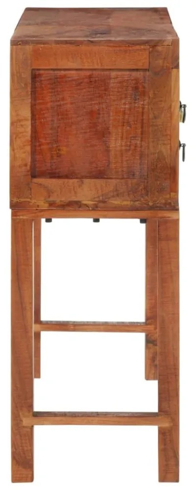 nyers tömör akácfa tálalóasztal 120x32x80 cm