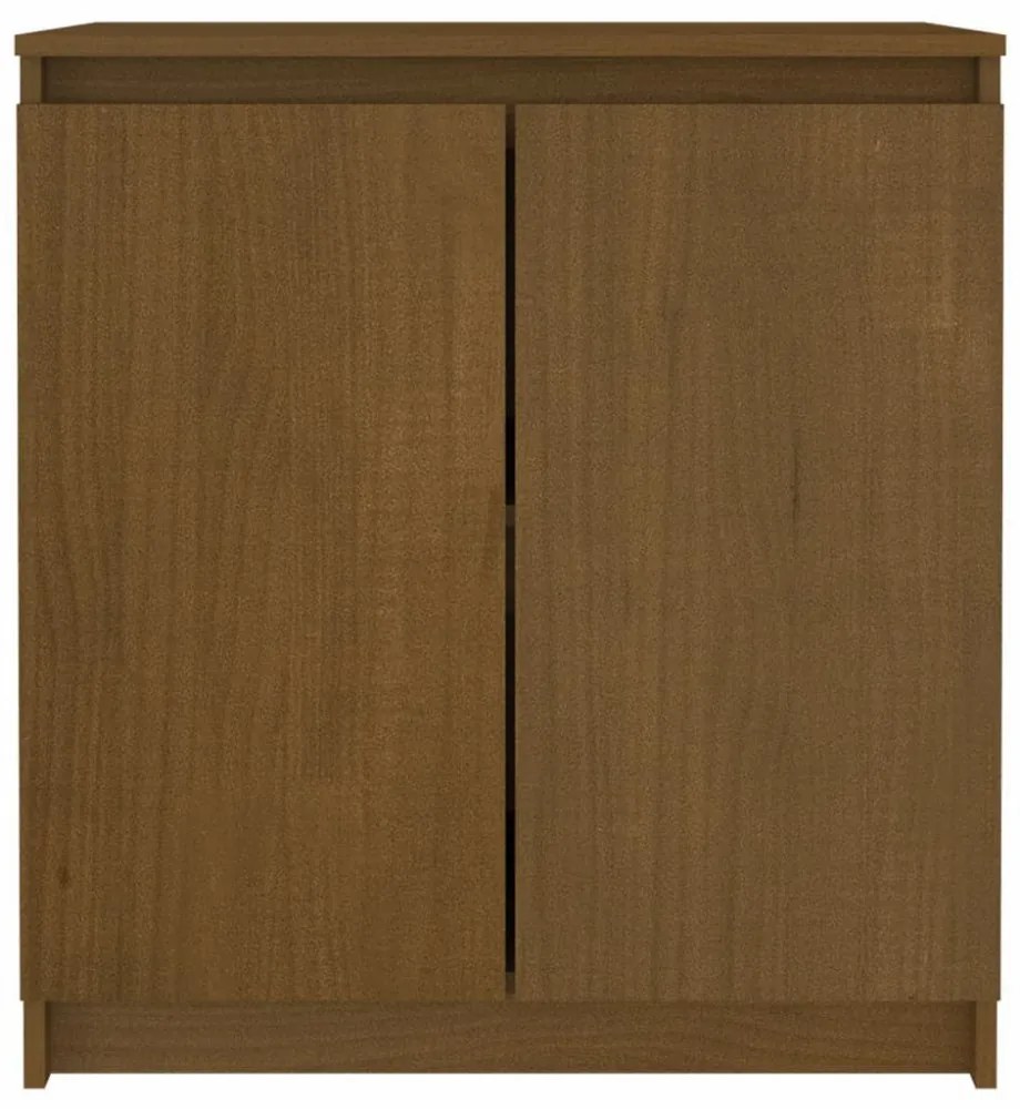 mézbarna tömör fenyőfa kisszekrény 60 x 36 x 65 cm