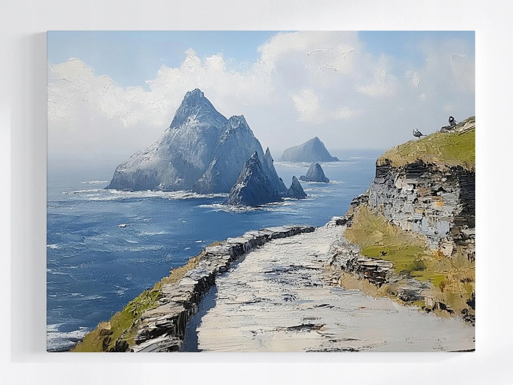 Vászonkép Canvas Táj Írország Tengerpart Hegyek Sziklák Kilátás 80x60