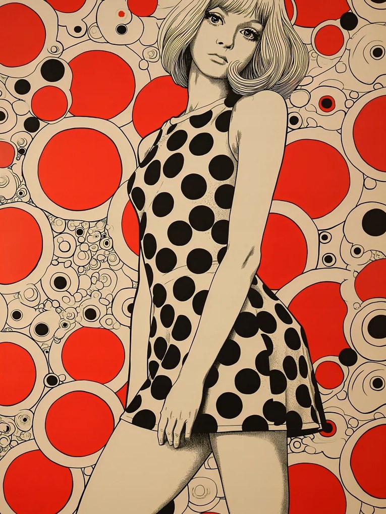 Poszter 75x100cm Piros pöttyök