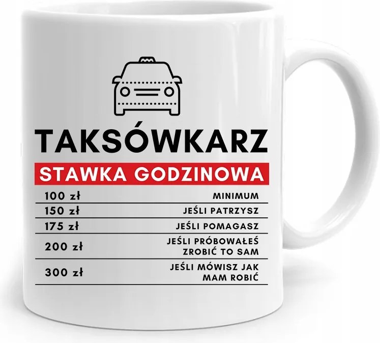 Ajándék Bögre Taxisofőrnek Óradíj Nyomtatott Fényképpel