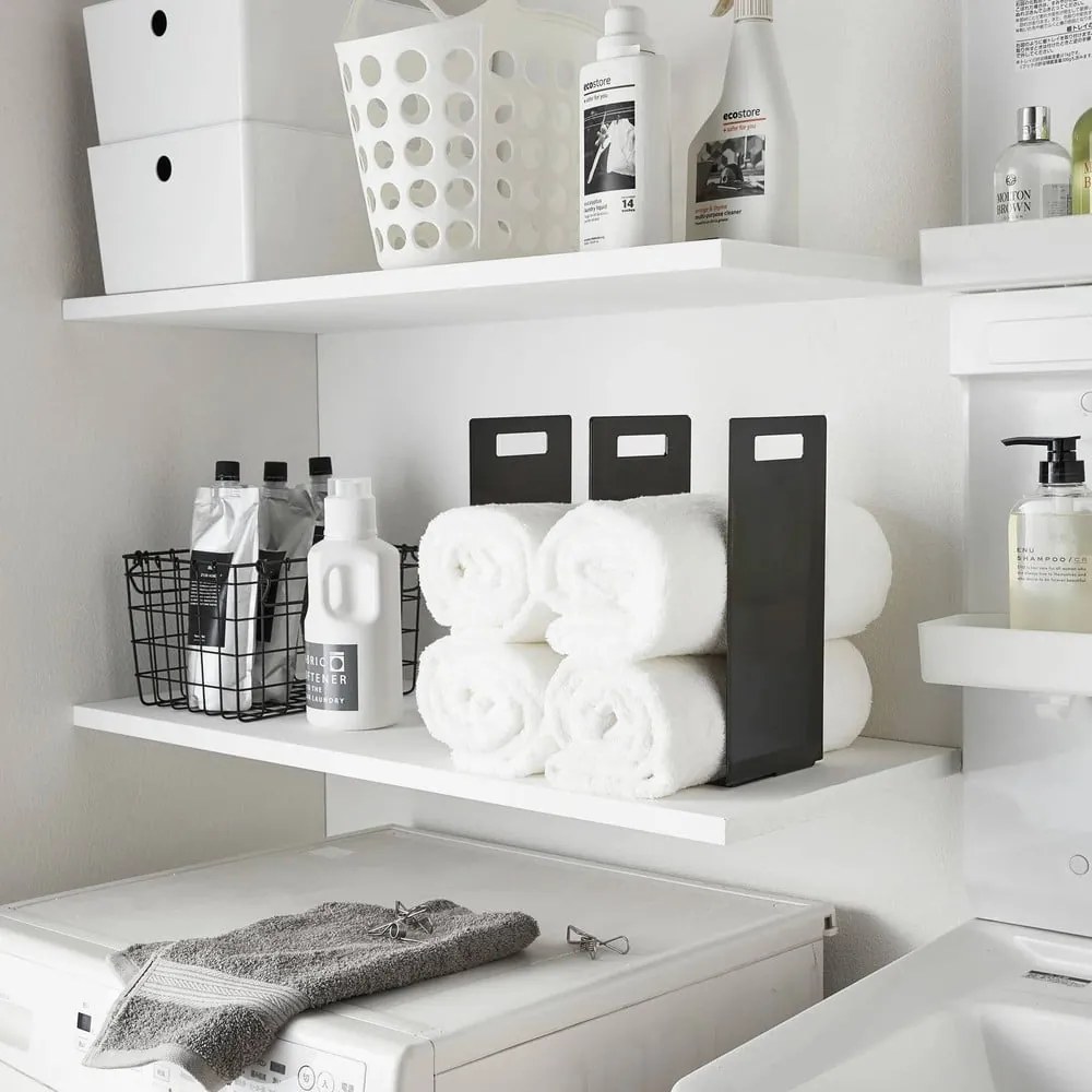 Fekete fém törölközőtartó állvány szett 2 db-os Tower – YAMAZAKI