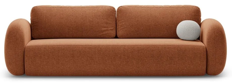 Téglavörös zsenília kinyitható-tárolóhelyes kanapé 262 cm Tonale – Cosmopolitan Design