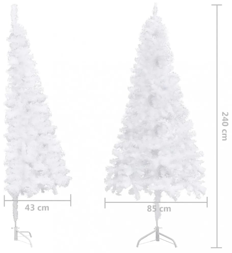 fehér PVC sarok műkarácsonyfa 240 cm
