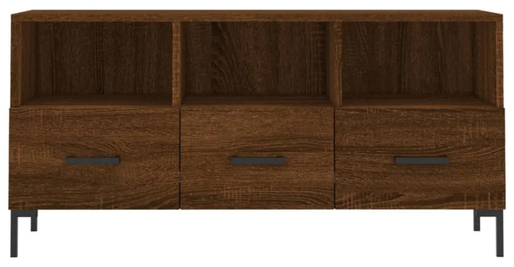 barna tölgy színű szerelt fa TV-szekrény 102 x 36 x 50 cm