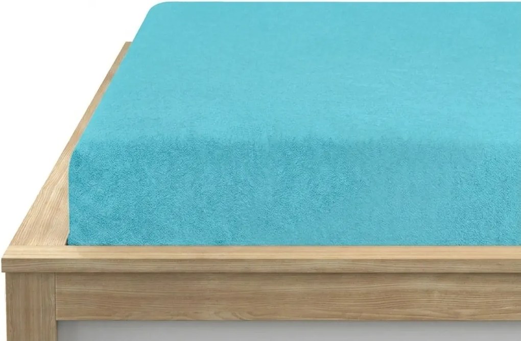 MOLTON fleece gumis lepedő türkiz 180 x 200 cm