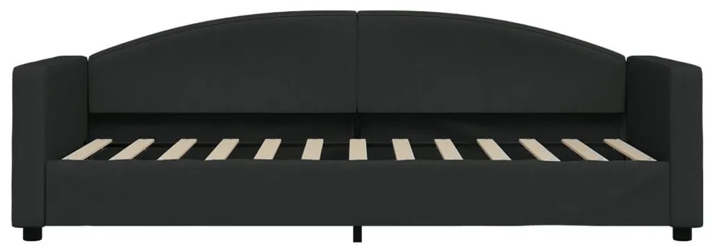 fekete szövet kanapéágy matraccal 80 x 200 cm