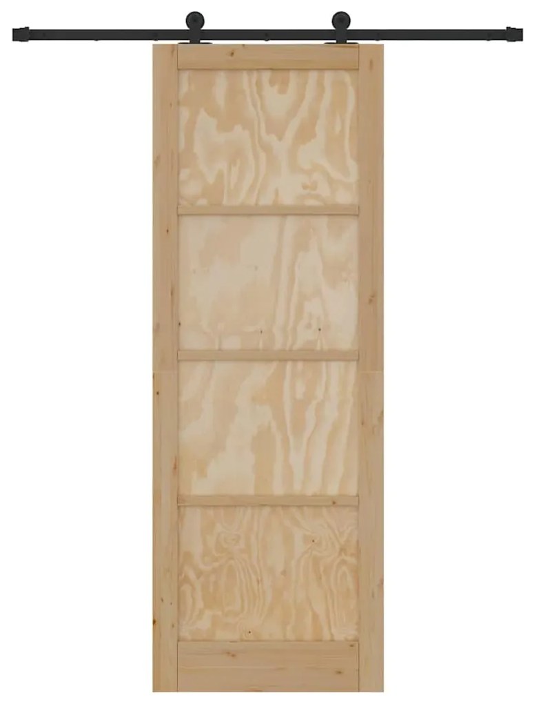 Tolóajtó Szett Természetes és fekete 83 x 232 cm