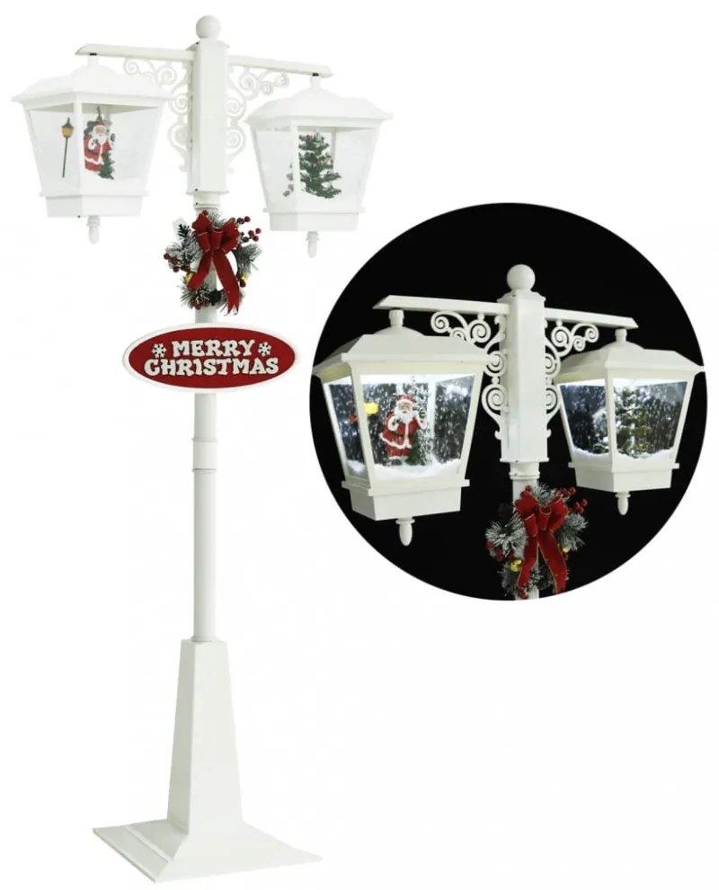 vidaXL piros-fehér PVC karácsonyi utcai lámpa Mikulással 81x40x188 cm