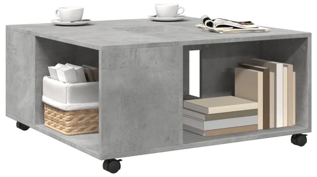 Betonszürke szerelt fa dohányzóasztal 80 x 80 x 40 cm