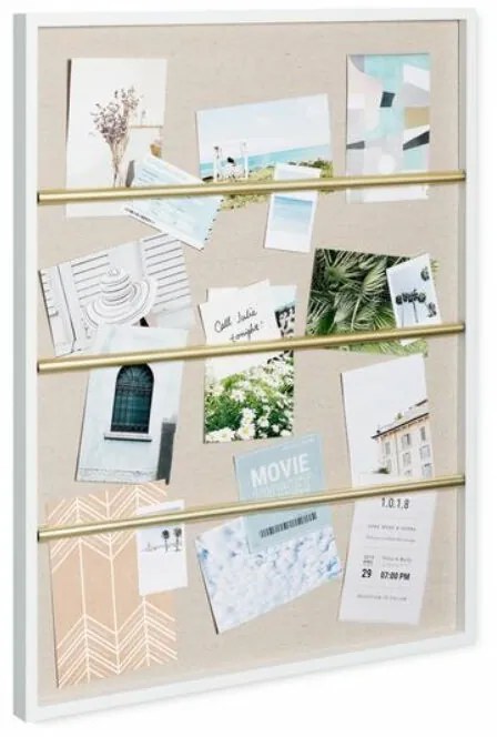 TUCKER falitábla, üzenőfal fotók és jegyzetek renezett tárolására, fehér, Mdf