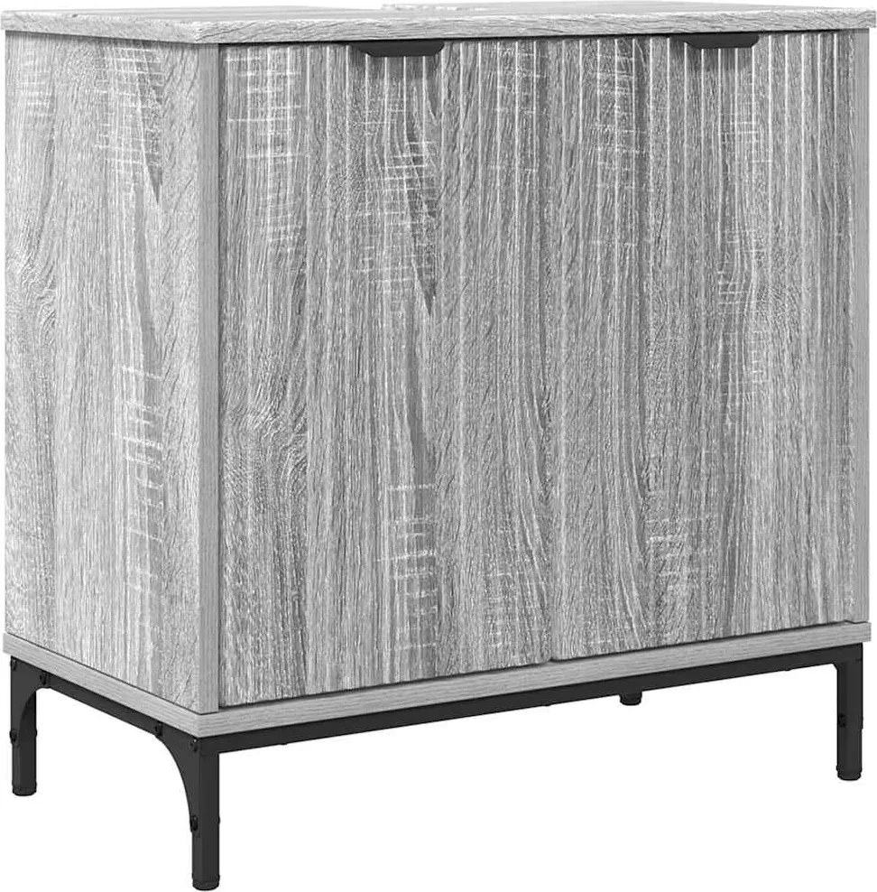 vidaXL Fürdőszobai mosdószekrény Szürke Sonoma 60,5 x 33,5 x 61 cm