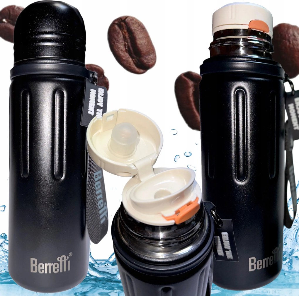 Teás Termosz Kávé Italok Berretti 0,62L Fekete Thermo Meleg Hideg