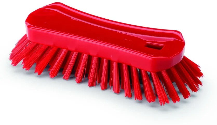 Igeax élelmiszeripari ergonómikus kézi súroló kefe piros 0,5mm közepes sörtével