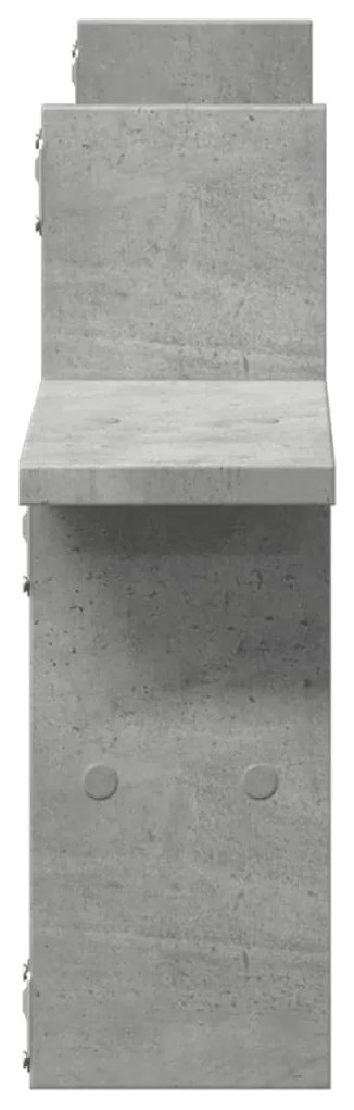 2 db betonszürke szerelt fa fali polc 38 x 12 x 38 cm