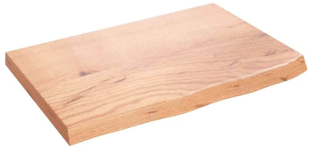 világosbarna kezelt tömör tölgyfa asztallap 60x40x(2-4) cm