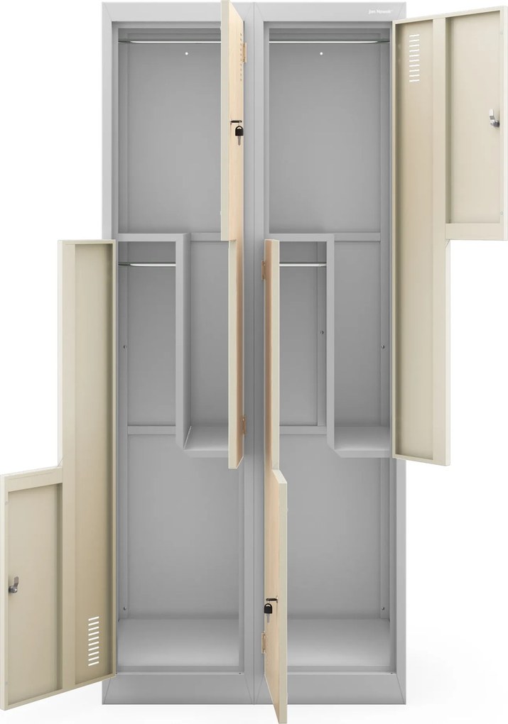 L típusú öltözőszekrény szürke / sonoma tölgy: Eco Design JULIA, 800 x 1850 x 450 mm