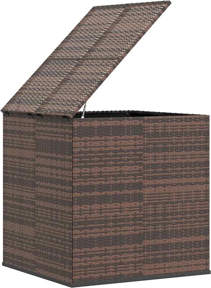 Barna Polyrattan Kerti Párnatartó Doboz 100 X 97,5 X 104 Cm
